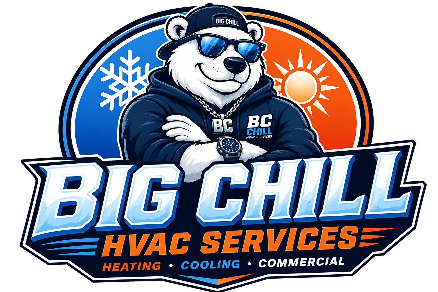 Big Chill HVAC Services polar bear logo